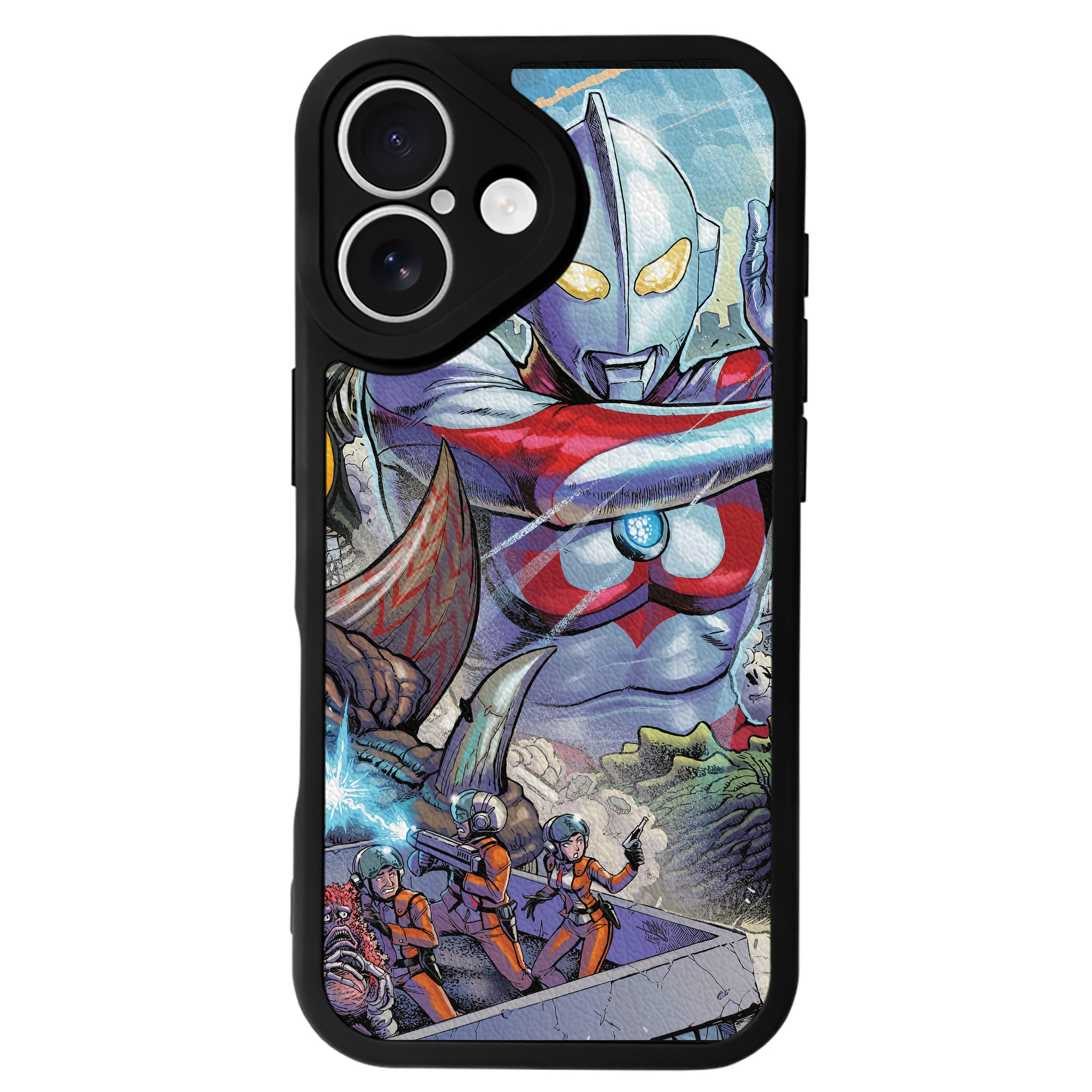 （画像用） ウルトラマン Ultraman 【iPhone 16シリーズ対応】シリコンスマホケース（レザー調） 材質：シリコン
